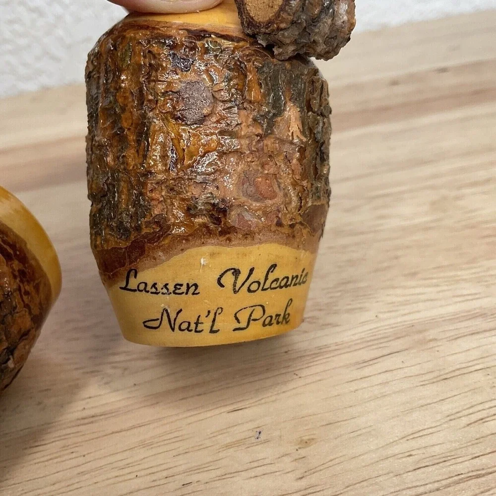 VTG‎ Handmade Lassen Volcanic National Park Lot 8 Salt Pepper Shakers USA Wooden